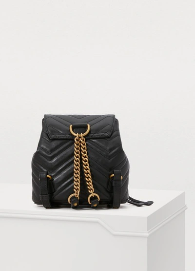 Shop Gucci Gg Marmont Small Backpack In Black