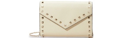 Shop Valentino Gavarani Rockstud Crossbody Bag In Light Ivory