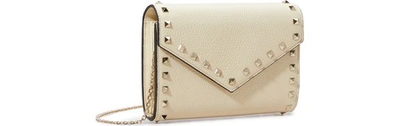 Shop Valentino Gavarani Rockstud Crossbody Bag In Light Ivory