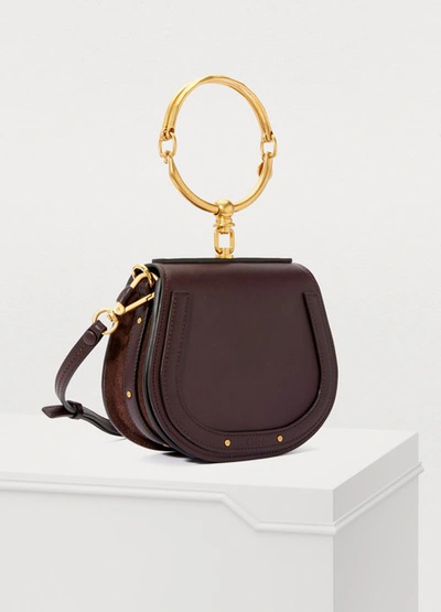 Shop Chloé Small Nile Bracelet Bag In Black-raisin