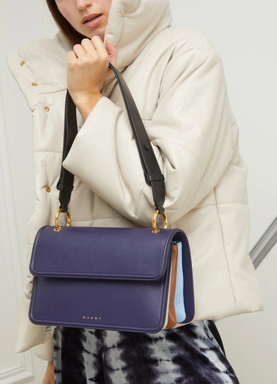 Shop Marni Shoulder Bag In Blue/black