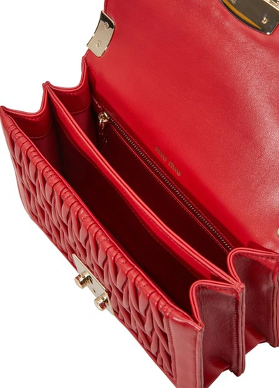 Shop Miu Miu Miu Confidential Matelassé Crossbody Bag In Red