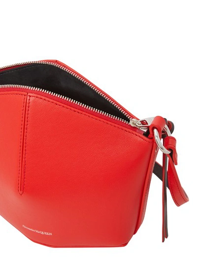 Shop Alexander Mcqueen Mini Leather Bucket Bag In 6275 - Lust Red+black