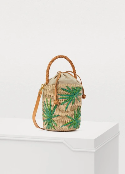 Shop Aranaz Ola Handbag In Natural/green