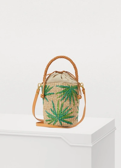 Shop Aranaz Ola Handbag In Natural/green