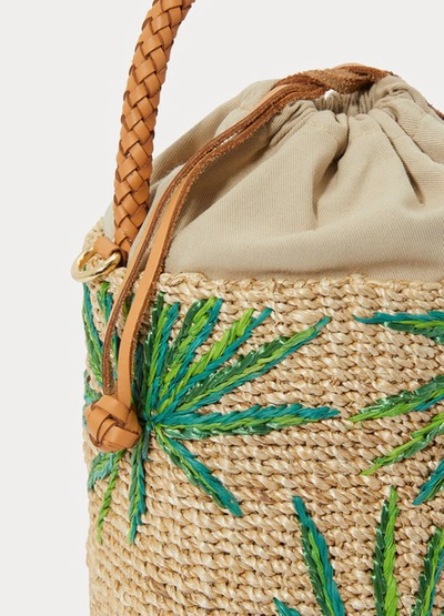 Shop Aranaz Ola Handbag In Natural/green