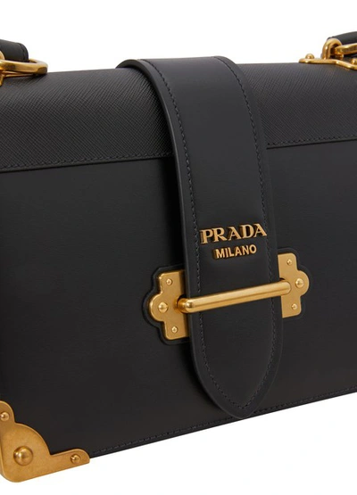 Shop Prada Cahier Crossbody Bag In Nero