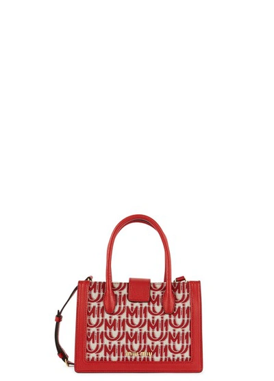 Shop Miu Miu Miu Confidential Handbag In Corda/rosso