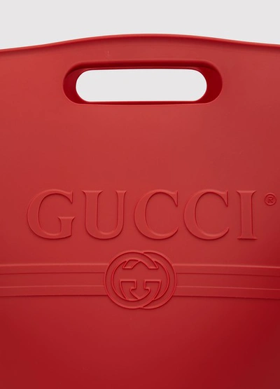 Shop Gucci Logo Top Handle Tote In Red