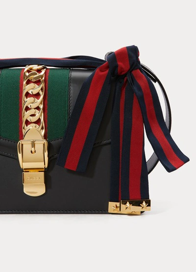 Shop Gucci Sylvie Leather Shoulder Bag In Nero/vrv/brb