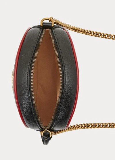 Shop Gucci Gg Marmont Crossbody Bag In Black /red