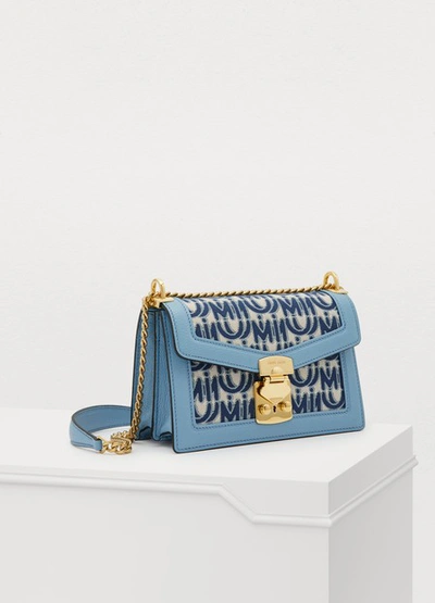 Shop Miu Miu Miu Confidential Shoulder Bag In Corda-blue