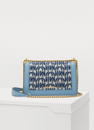 Shop Miu Miu Miu Confidential Shoulder Bag In Corda-blue