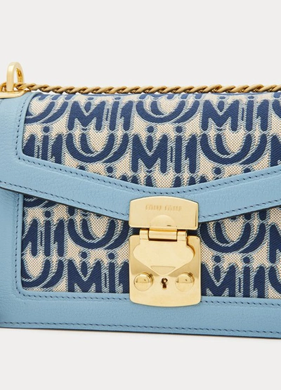 Shop Miu Miu Miu Confidential Shoulder Bag In Corda-blue