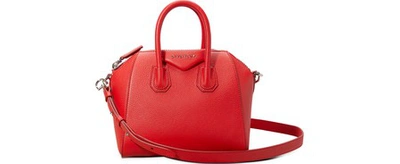 Shop Givenchy Mini Antigona Crossbody Bag In Red