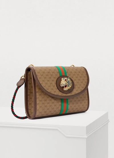 Shop Gucci Rajah Small Shoulder Bag In Beige Ebony