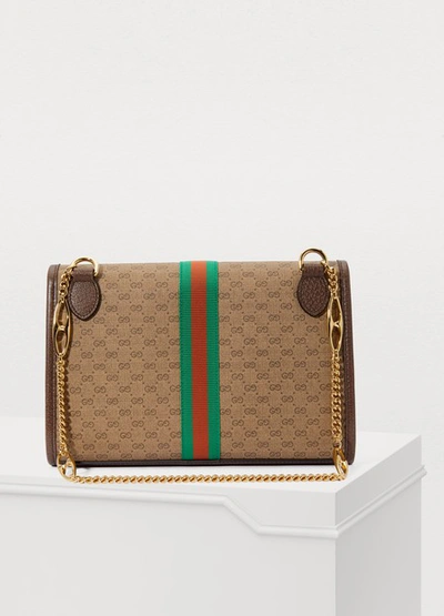 Shop Gucci Rajah Small Shoulder Bag In Beige Ebony