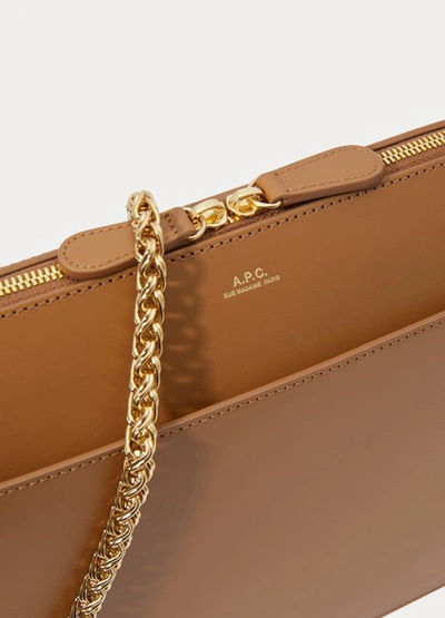 Ella leather handbag APC Camel in Leather - 37516226