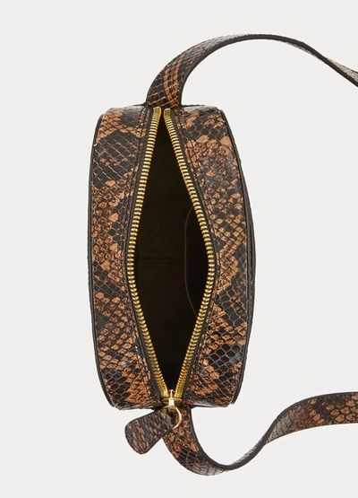 Shop A.p.c. Louisette Python Bag In Marron Fonce