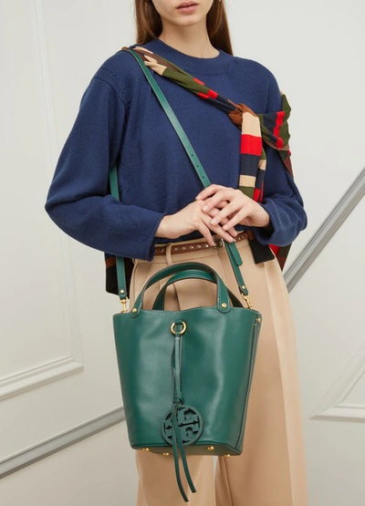 tory burch miller bucket bag green