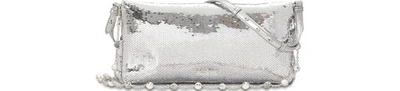 Shop Miu Miu Sequin Clutch In Silver