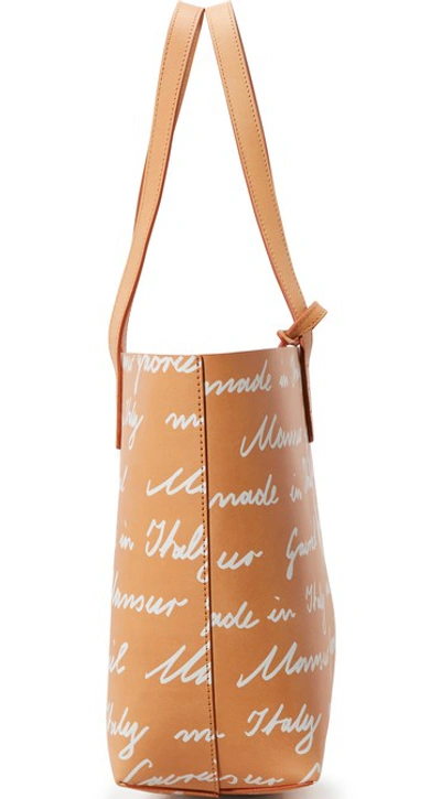 Shop Mansur Gavriel Vegetable-tanned Leather Tote In Cammello-rosa