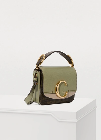 Shop Chloé C Shoulder Bag In Antique Green