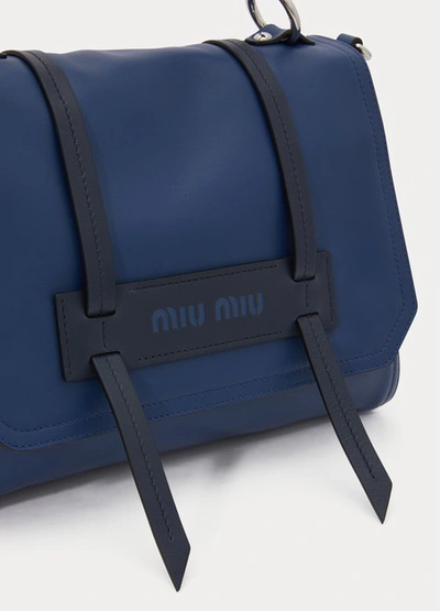 Shop Miu Miu Grace Lux Gm Shoulder Bag In Navy
