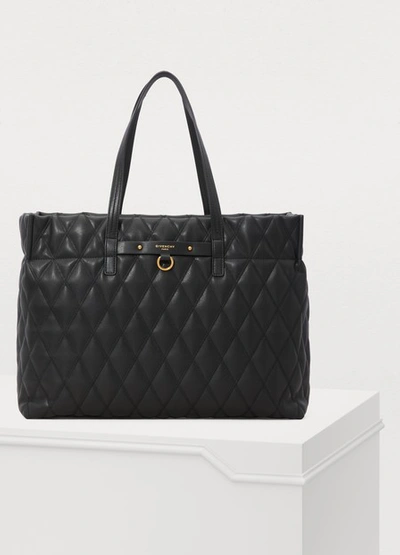 Shop Givenchy Quilted Tote In Noir