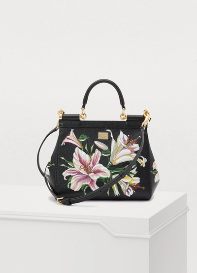 Shop Dolce & Gabbana Small Sicily Shoulder Bag In Gligli-fdo-nero