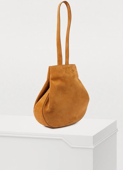 Shop Mansur Gavriel Folded Hobo Hand Held Bag In Camel