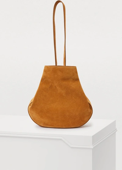 Shop Mansur Gavriel Folded Hobo Hand Held Bag In Camel