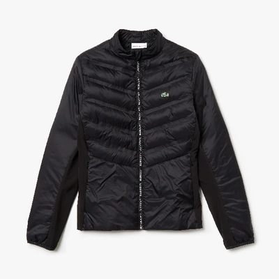 Shop Lacoste Women's Sport Quilted Zip-front Tennis Jacket In Black / White