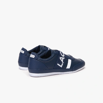 Shop Lacoste Men's Misano Leather Sneakers In Nvy/wht