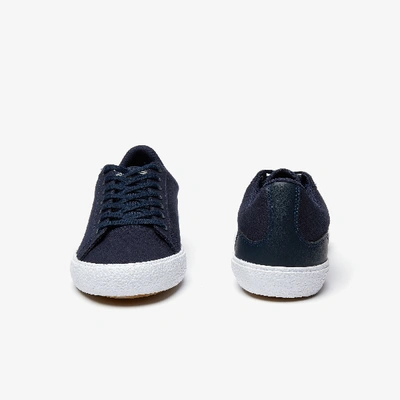 Shop Lacoste Men's Lerond Canvas Sneakers In Nvy/wht