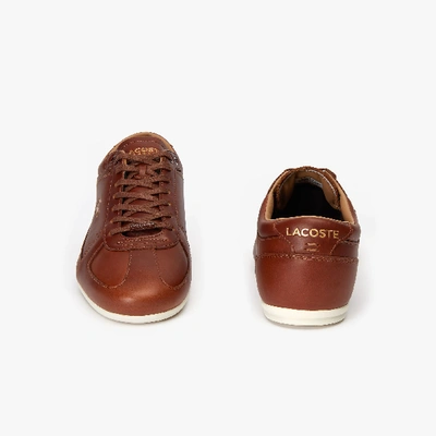 Lacoste Men's Evara Premium Leather Sneakers In Tan/off Wht | ModeSens