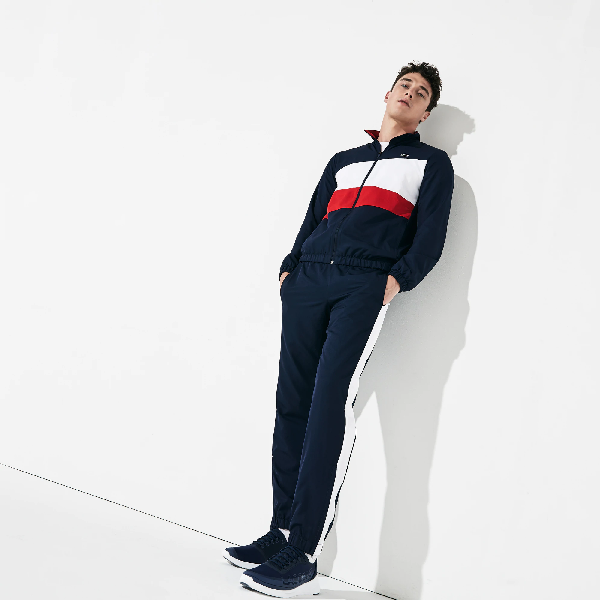 red lacoste jogging suit