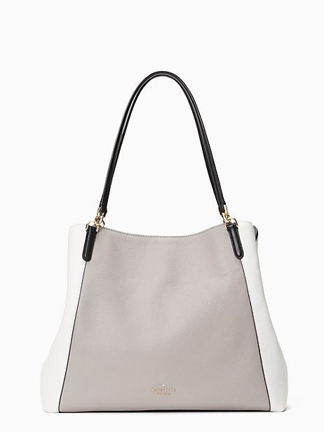 black triple compartment large cross body bag
