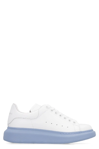 Shop Alexander Mcqueen Larry Leather Sneakers In White