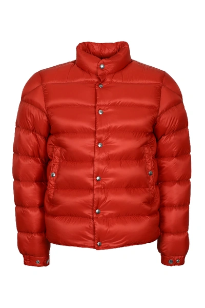 Shop Moncler Piriac Padded Jacket With Zip And Snaps In Red