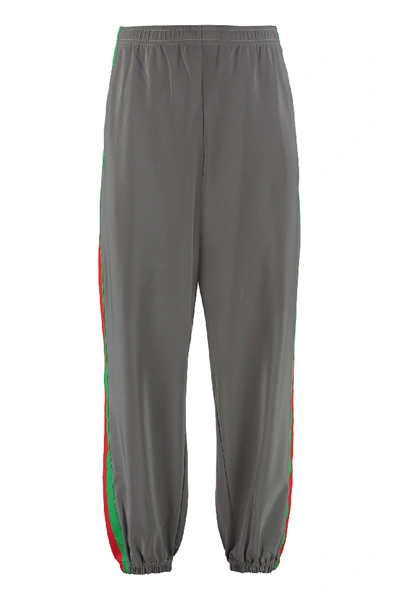 Shop Gucci Reflective Jersey Track-pants In Silver