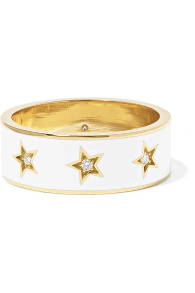Shop Andrea Fohrman Star 18-karat Gold, Enamel And Diamond Ring