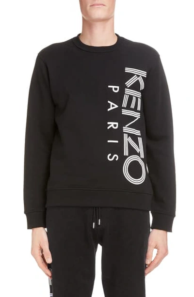 Shop Kenzo Logo Graphic Cotton Sweatshirt In Black