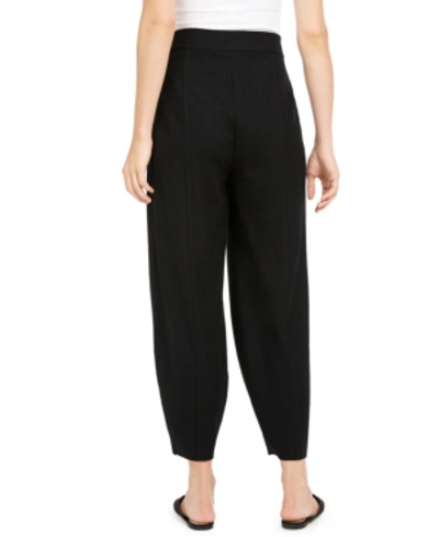 Shop Eileen Fisher Pull-on Wool Pants, Regular & Petite In Black