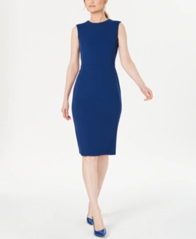 Shop Calvin Klein Modern Stretch Sheath Dress In Mallard Blue