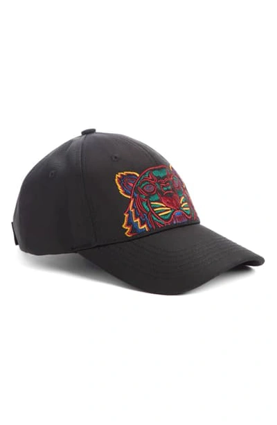Shop Kenzo Embroidered Tiger Logo Baseball Cap - Black In Black Multi
