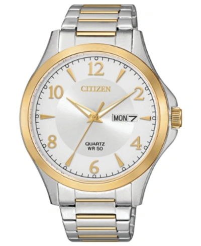 Shop Citizen Men's Quartz Two-tone Stainless Steel Bracelet Watch 41mm In Two Tone