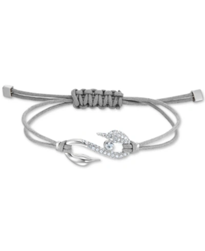 Shop Swarovski Pave S-hook Cord Slider Bracelet In Gray