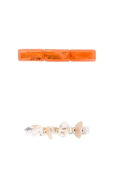 Shop Amber Sceats Rosa Hair Clip Set In Amber