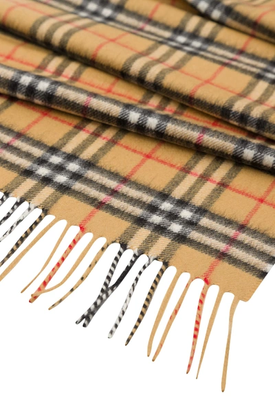 Shop Burberry Vintage Check Scarf In Cammello